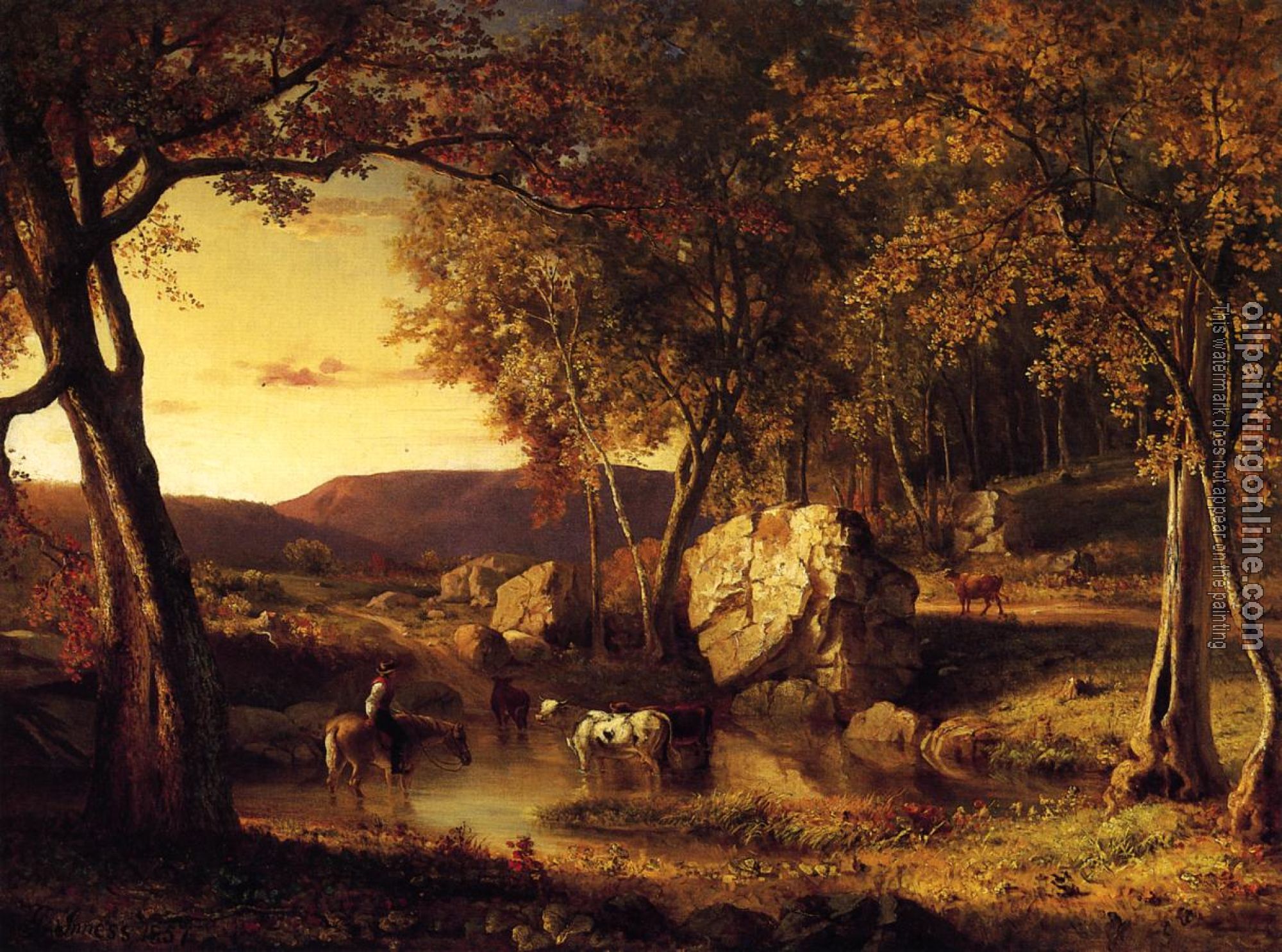 George Inness - Summer Days Cattle Drinking Late Summer Early Autumn